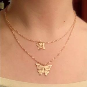 Download Jewelry Double Layer Butterfly Necklace Poshmark